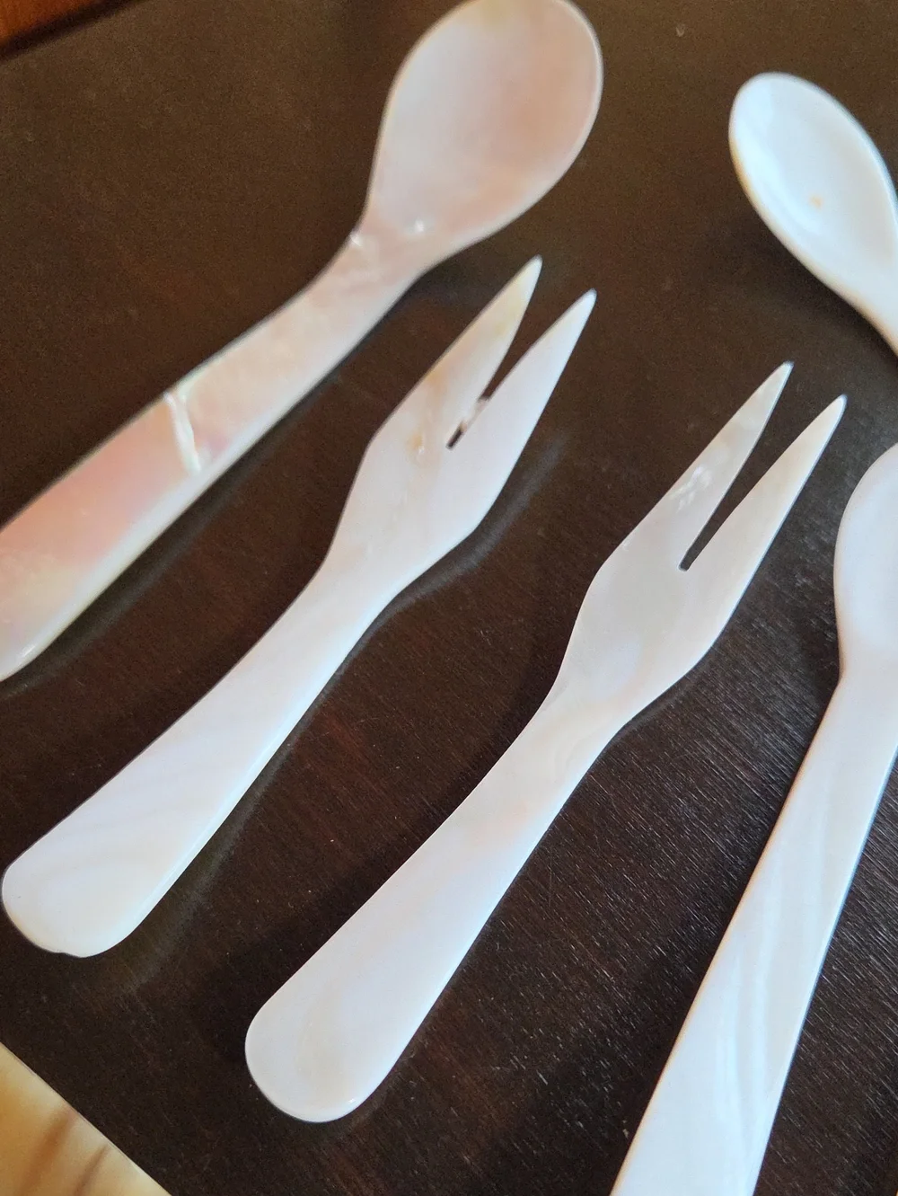 Mother Of Pearl & Buffalo Horn Caviar Utensils